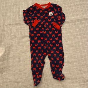 💙 4/$20 💙 Navy and Red Crap Footed Sleeper